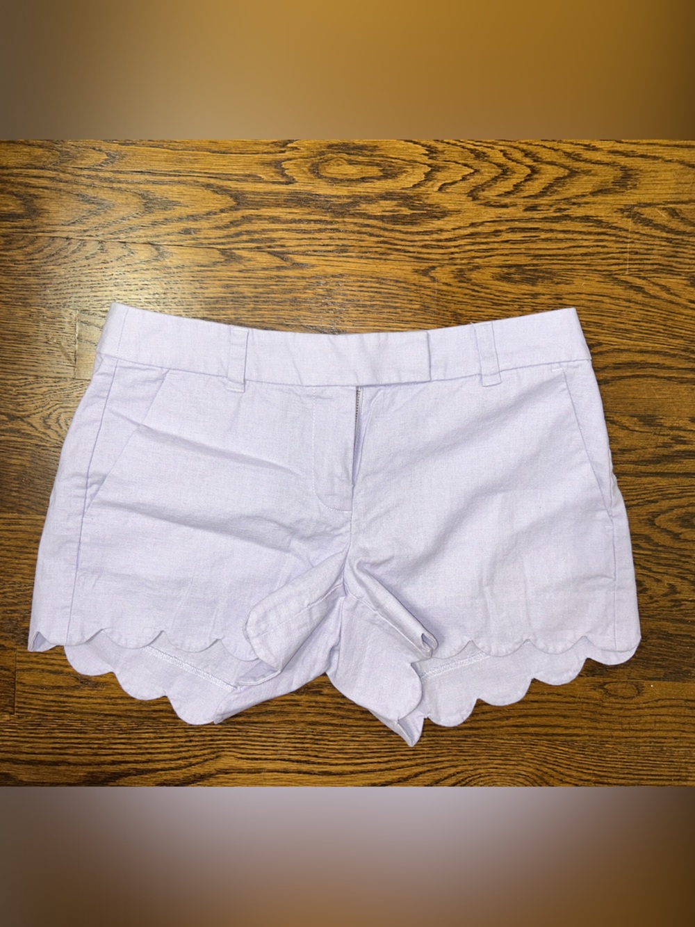 J. Crew Lavender Scallop Hem Shorts